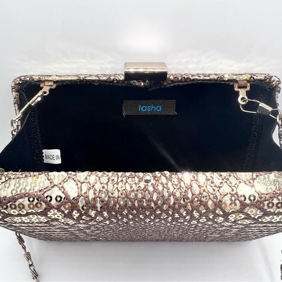 Tasha from Nordstrom Gold Sequin Evening Clutch - Picture 8 of 13